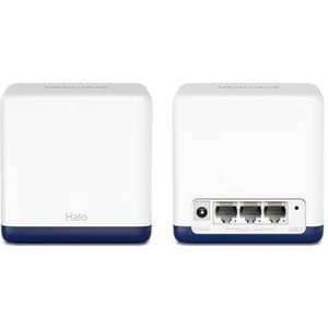 Mercusys Halo H1900G (2-pack) – AC1900 Mesh WLAN, dual-band, dekking tot 350 m², 3 x Gigabit poorten per eenheid, MU-MIMO, Beamforming, Kinderbeveiliging, Smart Connect