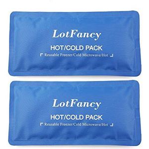 LotFancy 2 Stuks Ice Gel Pack Herbruikbare Warm Koud Kompres Pijnbestrijding voor Rug Buik Nek Knie Enkel en Lagere Koorts, 26.5 x 12.7 cm