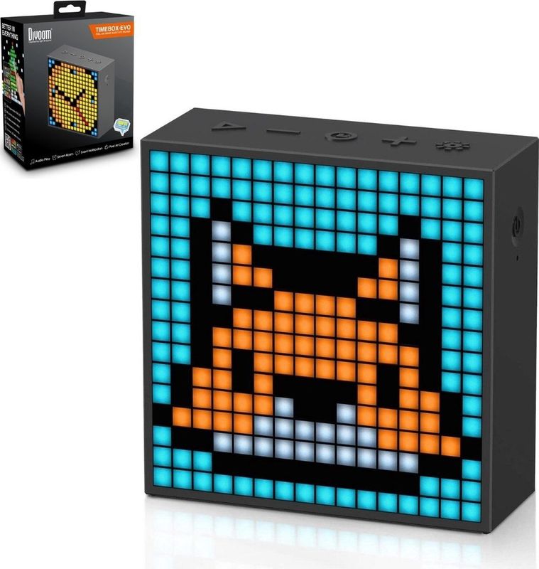 Divoom - Timebox-Evo - Pixelart Speaker - Zwart - Materiaal: Kunststof