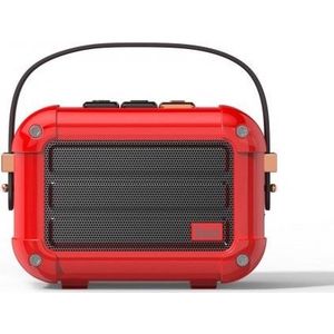 Divoom Macchiato - 6W Vintage Bluetooth Luidspreker - Rood (8 h, Voeding via USB), Bluetooth luidspreker, Rood