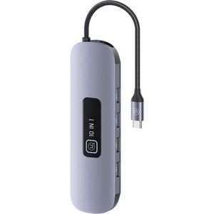 Usams - US-SJ644 - Multifunctionele Type-C HUB - Grijs - 10 Poorten