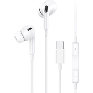 USAMS - Bedrade In-Ear Oordopjes - Wit - USB-C Aansluiting - 1.2m Kabel