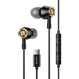 USAMS - US-SJ482-EP-43 - In-Ear Oordopjes - Zwart - Met USB-C Aansluiting