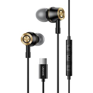 USAMS - US-SJ482-EP-43 - In-Ear Oordopjes - Zwart - Met USB-C Aansluiting