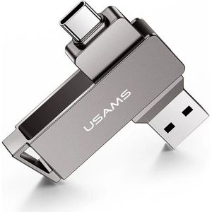 USAMS - Memory Stick (US-ZB198) - Draaibaar Type-C, USB 3.0 High Speed ​​Flash Disk 16G - IJzergrijs