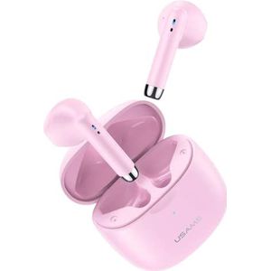 Usams Słuchawki Bluetooth 5.0 TWS IA serie bezprzewodowe różowy/roze BHUIA04 (US-IA04). (4 h, Draadloze), Koptelefoon, Roze