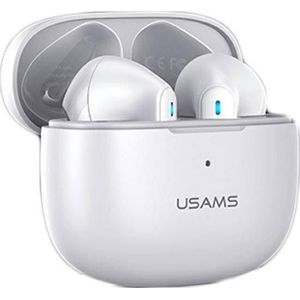 Usams Słuchawki Bluetooth 5.2 TWS NX10 Series Dual mic bezprzewodowe biały/wit BHUNX02 (5 h, Draadloze), Koptelefoon, Wit