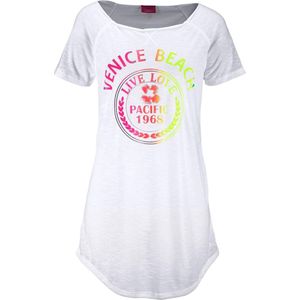 Shirt - Gevoerde Zoom - Jersey - Boothals - Logoprint - Kwartmouw