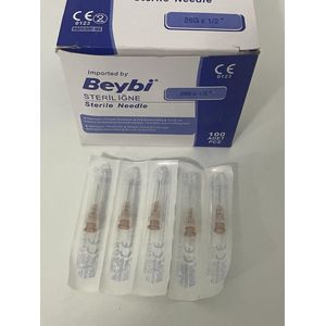 Steriele naald Beybi - Voordeelpakket Eenmalig gebruik - Niet giftig - Needle Beybi -Single Use-Nontoxic- 26G x 1/2 -100 stuks