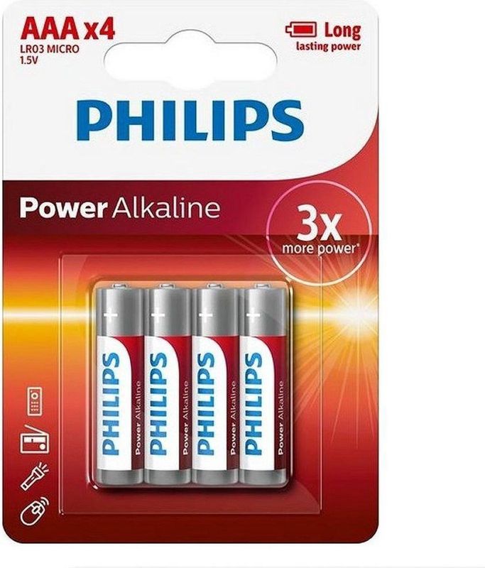 Philips - Power Alkaline - AAA Batterijen - 4 Stuks