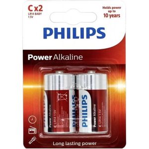 Philips Power LR14 / C Alkaline Batterij (2 stuks)