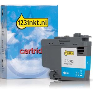 123inkt huismerk vervangt Brother LC-3233C inktcartridge cyaan