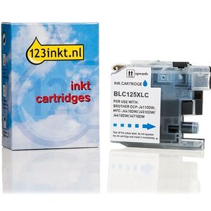 123inkt - LC-125XLC - Inktcartridge - Cyaan - Hoge Capaciteit - Inhoud 16,6 ml
