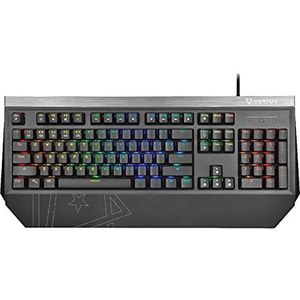 Vertux Gaming Tantalum, mechanisch gaming-toetsenbord, volledige grootte, blauwe schakelaar, 104 anti-ghosting-toetsen, 12 toetsen, multimedia-achtergrondverlichting, RGB-achtergrondverlichting