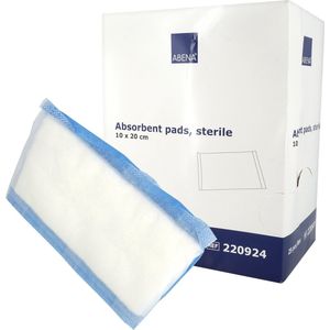 Abena Gaaskompres - 25 Stuks - Hoog Absorberend Verbandgaas - 10 cm x 20 cm - Steriele Wondverzorging - Met vloeistofafstotende Onderlaag - Latexvrij