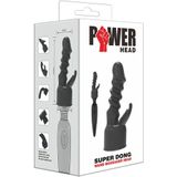 POWER Opzetstuk Wand Vibrator Super Dong - zwart