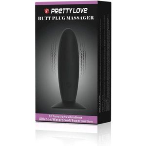 Pretty Love Vibrating Butt Plug Anal Black