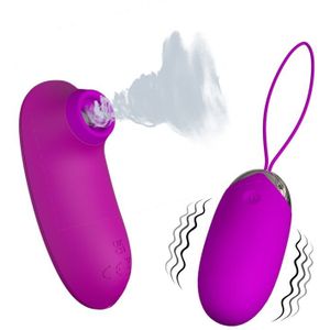 Pretty Love - Vibrerend Eitje plus Luchtdruk Vibrator ORTHUS - Roze