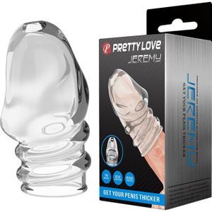 Pretty Love Jeremy Penis Sleeve - Cock Sleeve Voor Verminderen Bloedstroom voor Hardere Erecties – Transparant