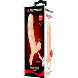 Pretty Love - Connor - Vibrerende Penis Sleeve - Met Clitoris Stimulator - Lichte Huidskleur