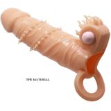 Pretty Love - Connor - Vibrerende Penis Sleeve - Met Clitoris Stimulator - Lichte Huidskleur