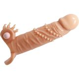 Pretty Love - Connor - Vibrerende Penis Sleeve - Met Clitoris Stimulator - Lichte Huidskleur