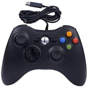 Opgewaardeerd bedrade controller gamepad voor Windows 7/8/10 Microsoft PC Controller ondersteuning Steam Game Xbox 360 & Slim, zwart