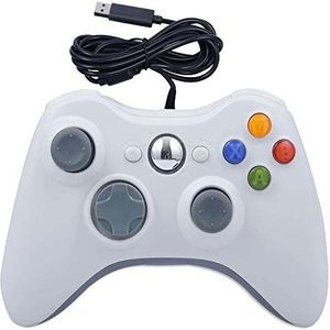 Opgewaardeerde bedrade controller gamepad voor Windows 7/8/10 Microsoft PC Controller Ondersteuning Steam Game Xbox 360 & Slim, wit