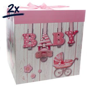 2 stuks cadeaudoosjes 15x15x15cm cadeautjes voor verjaardag in blauw