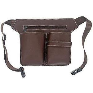 Kappergereedschapstas Kapper Schaar Heuptas Leer PU Kan geplaatst worden Scharen Haarclips Tondeuses Jkammen En Haarknipinstrumenten Ook geschikt Pet Kapper (Bruin)