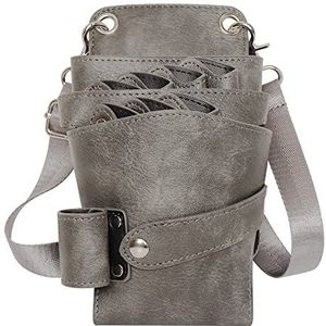 Dhongf Salon Kapper gereedschapstas Kappersschaartas Kapper tas Schaar zakje Gelden voor Kapsalon Schaar Kammen Elektrische Schaar Kapper haarclips etc Elegant Grijs