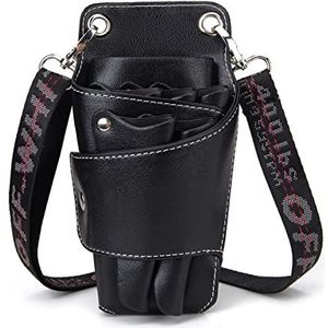 Mantesibo Salon Kapper Gereedschapstas Kappersschaartas Haarstylist Tas Kappers Schaar Zakje Haarstylist Schouder Kapper Tas PU voor Haarstylistkam clips schaar en Kapper spullen Zwart