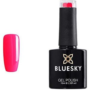 Bluesky Gel Polish, Peachy Pink, Neon 14, Gel Oplossbare Nagellak, Roze, Paars, 10 ml