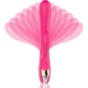 FOXSHOW - Petting - Silicone Ultra flexibele Rabbit vibrator met verwarming - 7 functies - Waterdicht - Oplaadbaar via USB - Roze