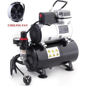 Timbertech Professionele piston-airbrush compressor met motor-afkoelende ventilator ABPST08