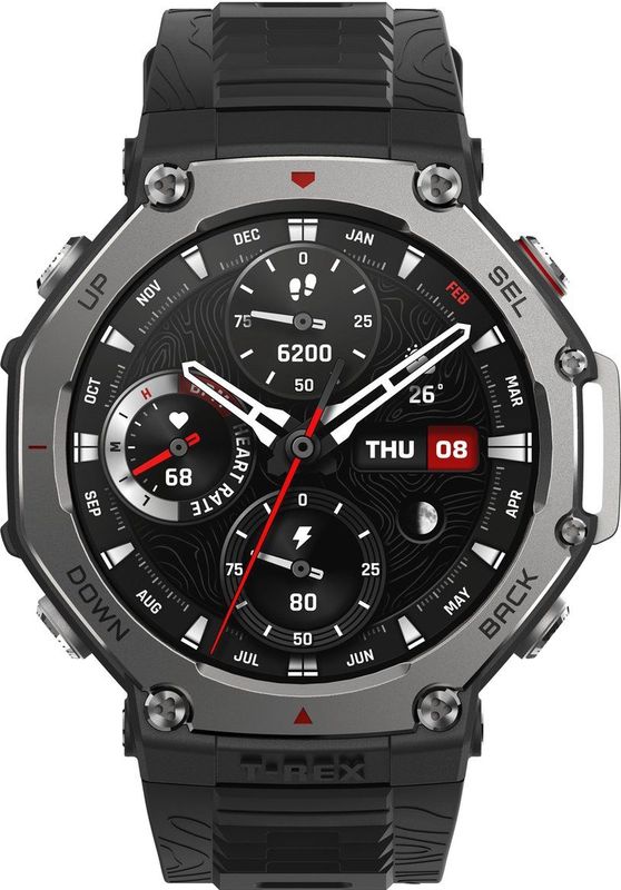 Amazfit T-Rex 3, Onyx Zwart, Eén maat
