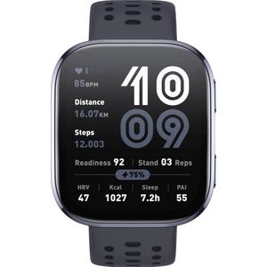 Amazfit Bip 6 Smart Watch 46 mm, 14 dagen batterij, AMOLED 1,97 inch, GPS en gratis kaartmateriaal, AI, Bluetooth-oproeptekstfunctie, gezondheid, slaaptracking, 140 modi, zwart.