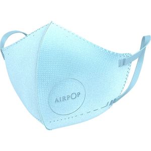 Airpop 4 Pk Blauw Herbruikbaar Wasbaar Gezichtsmasker voor Kinderen, 4-Laags Mond en Neus Masker, Voorgevormde Pasvorm, Lichtgewicht Ontwerp, Mondkapje voor Kinderen Gebruik, 4 Pk Blauw