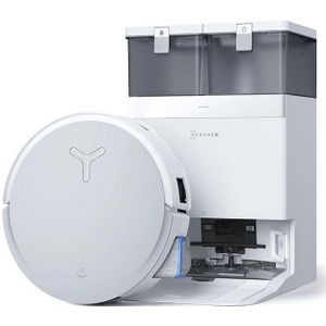 ECOVACS X8 OMNI Robotstofzuiger met alles-in-één station, vermogen 18.000 Pa, onmiddellijke automatische reiniging OZMO Roller, warm water wassen 75 °C, drogen in warme lucht, zelflediging, wit