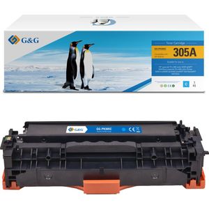 G&G CE411A Tonercartridge - Cyaan - Compatibel met HP 305A - 1 Stuk