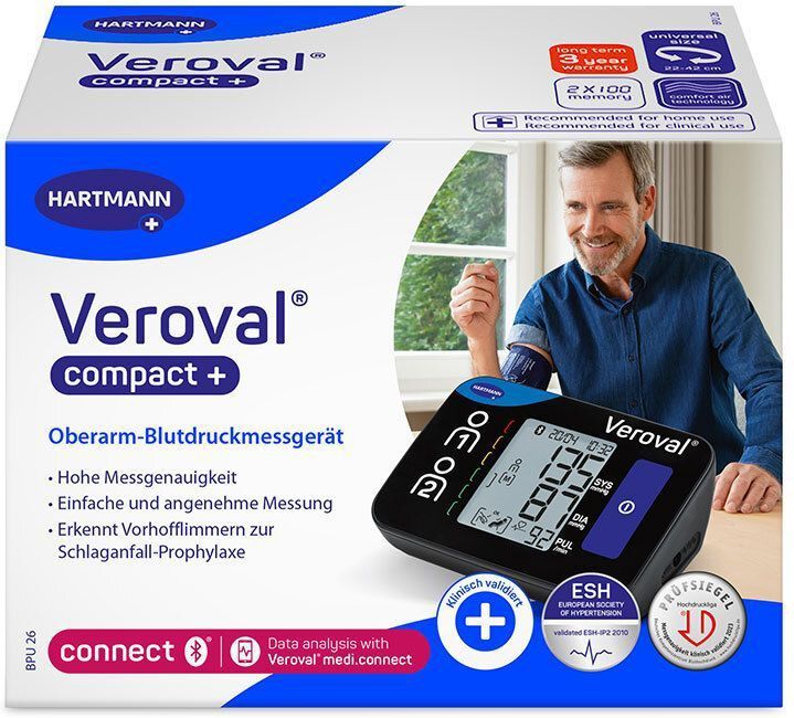 Veroval - Compact+ - Bloeddrukmeter Bovenarm - Automatische Meting - Detectie Boezemfibrilleren