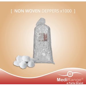 Deppers non woven niet steriel - gedraaide deppers niet steriel - Diameter Ø3cm - 1000 stuks - Medirange