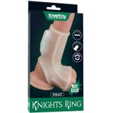 Lovetoy - Vibrerende Rekbare Penis Sleeve - Ridge Knights – Wit