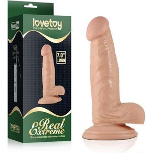 real extreme dildo 18 cm - zuignap - beige