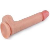 DUAL SILICONE DILDO 8"" MET BALLEN ZEER REALISTISCH