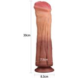 Lovetoy - Realistische XXL Horse Dong Dildo 30 cm - Lichte/donkere Huidskleur