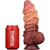 LoveToy - XXL Extreme Dildo met Touw Motief - Lengte 24 cm - Bruin/Nude