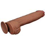 Lovetoy - Dildo - Sliding Skin Dildo - Lengte 36 cm - Bruin