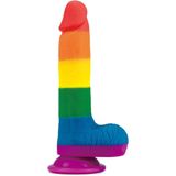 Lovetoy - Rainbow Pride Dildo met Scrotum 19.5 cm