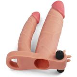Pleasure X-Tender Vibrerende Dubbele Penis Sleeve - Beige